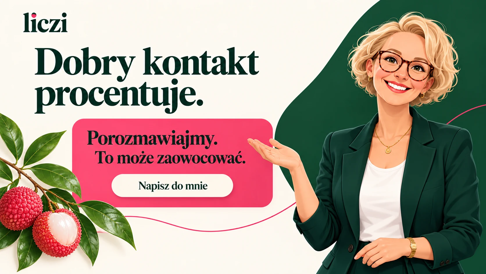 Dobry kontakt procentuje. Porozmawiajmy. To może zaowocować. Napisz do mnie.